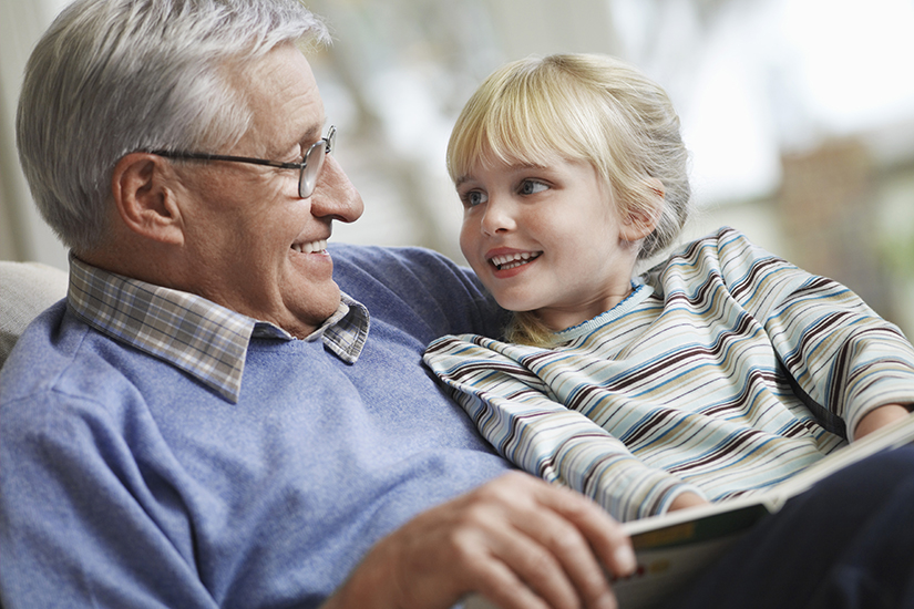 Grandfather and granddaughter