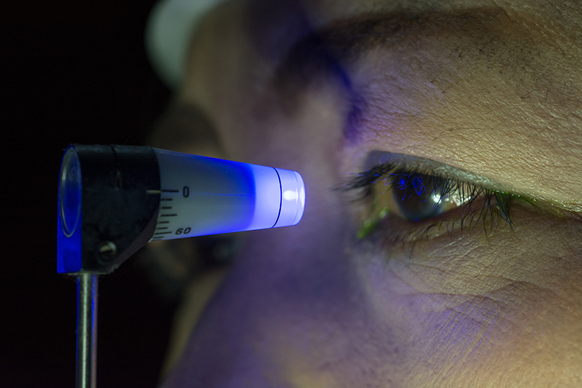 Close up of glaucoma test