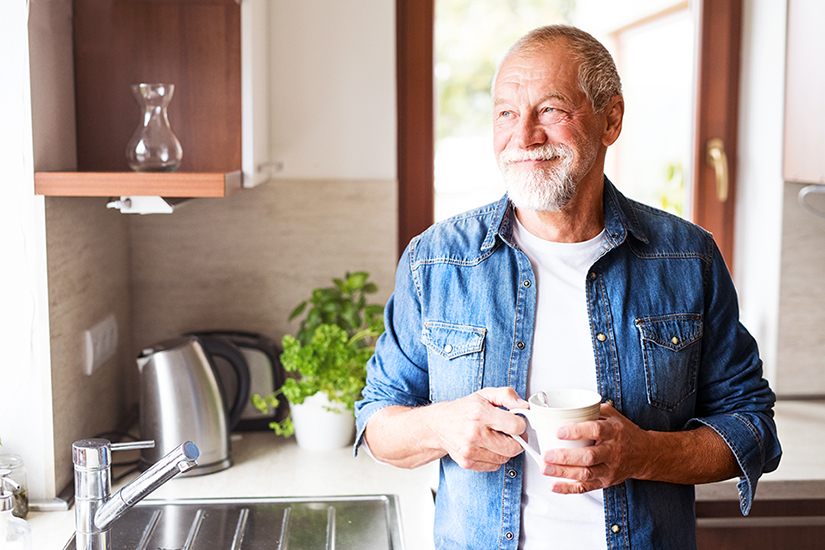 Man with coffee cup